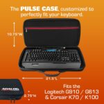 ANALOG CASES Logitech G910 / G613 Gaming Keyboard Case, fits Corsair K70 / K100 / K95 - Custom-Fitted Compact PULSE Hard Case for Travel - Image 6