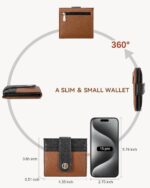 BOSTANTEN Slim Wallet for Women Small RFID Blocking Credit Card Holder Leather Bifold Wallets with Zipper Coin Pocket Black＆Brown - Image 5