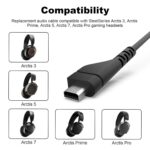 Zosvoses Arctis 5 Cable Compatible with SteelSeries Arctis 3, Arctis 5, Arctis 7, Arctis Pro, Arctis Prime Gaming Headset, Replacement Audio Cable for Steelseries, 5ft - Image 3