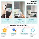 Motorized Blinds With Remote, Hub-Free Smart Roller Shades Compatible with Alexa, Automatic for Windows With Matter Motor, Cordless Blackout, Solar Panel, Rechargeable, Grey, 23*72 - Image 4