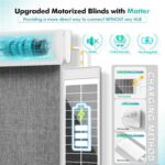 Motorized Blinds With Remote, Hub-Free Smart Roller Shades Compatible with Alexa, Automatic for Windows With Matter Motor, Cordless Blackout, Solar Panel, Rechargeable, Grey, 23*72 - Image 5
