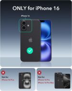 ESR for iPhone 16 Case with Stand, 23FT Military-Grade Drop Protection, Heavy Duty Magnetic Phone Case, Compatible with MagSafe Accessories, Cyber Series, Black - Image 3
