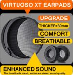 Velour Ear Pads for Virtuoso RGB Wireless SE XT Headset with Installation Clip Ring - Image 4
