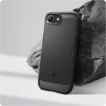 Spigen for iPhone 16e Case, Rugged Armor MagFit [Compatible with Magsafe Accessories] [Military-Grade Protection] - Matte Black - Image 4