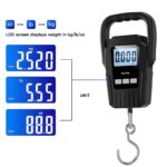 Fish Scale110lb/50kg Luggage Scale,Upgrade Large Handle & Backlit LCD Display, Suitcase Scale with Comfortable Handle & Large Hook & 2 AAA Batteries - Image 4