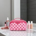 BOYATU Travel Makeup Bag for Women: Large Cosmetic Bag Set of 3 - Vegan Leather Make up Bag with Compartments - Compact Waterproof Toiletry Bag with Divider & Handle (09Red) - Image 8