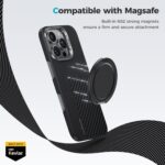 BENKS ArmorPop Magnetic Phone Grip & Stand for MagSafe, 360° Rotation Adjustable Phone Ring Holder for iPhone 16/15/14/13/12 Series, Durable Kevlar Design - Image 3