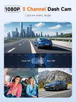Dash Cam Front and Rear Inside, Triple Car Camera, 3 Channel Dash Camera for Cars, 1080P Dashcam, Wireless Dash Cam, Loop Recording, G-Sensor, WiFi & APP Control, Free 32GB Card (3.16” IPS Screen) - Image 3