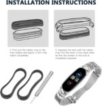 Band 5/4/3 Compatible Metal Wristband Smart Band Replacement Strap 155-220mm - Image 6