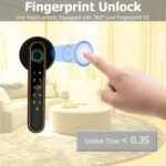 5-in-1 Unlock - Fingerprint, Bluetooth, Code, IC Card, Key Fingerprint Door Lock, Smart Door knob,Biometric Door Lock for Bedroom Home Hotel Office Apartment - Image 4