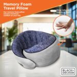 BLACK+DECKER Travel Pillow Corduroy Ostrich Neck Wrap Cooling Memory Foam Neck Pillow for Airplane, Car, & Home – Ergonomic Support, Breathable, Adjustable Closure,Blue - Image 3