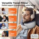 BLACK+DECKER Travel Pillow Corduroy Ostrich Neck Wrap Cooling Memory Foam Neck Pillow for Airplane, Car, & Home – Ergonomic Support, Breathable, Adjustable Closure,Blue - Image 5