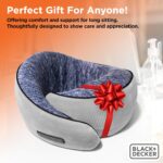 BLACK+DECKER Travel Pillow Corduroy Ostrich Neck Wrap Cooling Memory Foam Neck Pillow for Airplane, Car, & Home – Ergonomic Support, Breathable, Adjustable Closure,Blue - Image 8