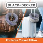 BLACK+DECKER Travel Pillow Corduroy Ostrich Neck Wrap Cooling Memory Foam Neck Pillow for Airplane, Car, & Home – Ergonomic Support, Breathable, Adjustable Closure,Blue - Image 9