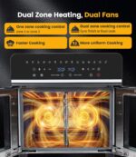 24Qt Large Air Fryer Oven French Door 15 in 1 Multi-Function Digital Controls Convection Oven Stainless Steel Dual Zone Electric Oven Toaster Combo with 13 Accessories & Cookbook - Image 4