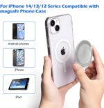 Magnetic Phone Ring Holder for PopSocket Kickstand for iPhone 12 13 14 15 Series Compatible with MagSafe Removable Phone Grip Stand - Image 4