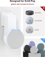 Maxonar Wall Mount, (2 Packs) Ech0 P0p Wall Mount Speaker Holder No Screws No Drill Needed Cable Hidden Storage Compatible with Google Nest, Ech0 P0p- White - Image 5