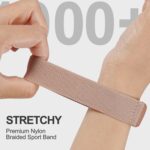 Magnetic Stretchy Nylon Compatible with Fitbit Charge 6 Bands/Fitbit Charge 5 Bands, Elastic Fabric Sport Adjustable Wristband Strap for Charge 5/6 Smartwatch Women Men - Image 4