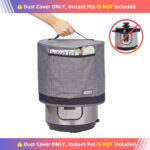 HOMEST Dust Cover with Pockets for Instant Pot 8 Quart, Insulated Pressure Cooker Case with Easy to Clean Lining, Grey - Image 3