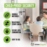 Urban August Child-Proof Refrigerator Lock with Combination - Original French Door Fridge Strap Lock for Kids, & Toddlers - Secure, Adjustable, & Easy Installation Cabinet Safety Locks - Pack of 2 - Image 7