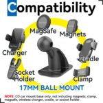 4 Pack Sticky 17mm Ball Mount for Car Mount Adhesive Replacement Magnetic Phone Holder MagSafe Mounting Base Dashboard Sticker 3M VHB Tape - Image 3