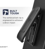 Encased Compatible with iPhone 12 Belt Clip Protective Holster Case (2020 Rebel Armor) Heavy Duty Rugged Full Body Cover with Holder (Black) - Image 5
