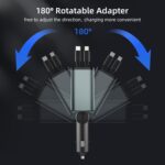 Retractable Car Charger 2Pack, 4 in 1 Fast Charge 66W with 180 Rotatable Adapter, Type C Cigarette Lighter USB Charger for iPhone 12/13/14/15 Pro Max, Apple, Samsung, Android, Pixel - Image 7