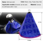 Car Gear Shifter Cover, Dustproof Canvas Fabric Car Shift Knob Boot Dust Cover, Waterproof Manual Automatic Shift Knob Sleeve Protector Universal for Most Vehicles (Blue) - Image 3