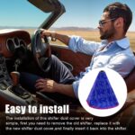 Car Gear Shifter Cover, Dustproof Canvas Fabric Car Shift Knob Boot Dust Cover, Waterproof Manual Automatic Shift Knob Sleeve Protector Universal for Most Vehicles (Blue) - Image 6