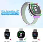 2 Pack Edge Protector Compatible with Fitbit Google Ace LTE Kids Smartwatch, Cute Cartoon Protective Case Cover Accessories for Fitbit Google Ace LTE Kids Smartwatch(Dinosaur+Bee) - Image 3
