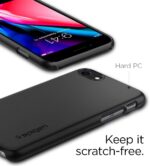 Spigen Thin Fit Designed for iPhone SE 2022 Case/iPhone SE 3 Case 2022 / iPhone SE 2020 Case/iPhone 8 Case/iPhone 7 Case - Black - Image 3