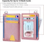 Mayski Slim Minimalist Wallet, Front Pocket Wallets, RFID Blocking, Credit Card Holder for Men & Women(Litchi Pink) - Image 5