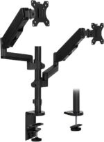 Mount-It! Dual Monitor Desk Mount – Gas Spring Arms for Stacked or Side-by-Side Screens, Fully Adjustable Two Monitor Stand for 13”–32” Displays, VESA Compatible, Clamp & Grommet Base - Image 3