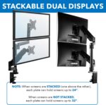 Mount-It! Dual Monitor Desk Mount – Gas Spring Arms for Stacked or Side-by-Side Screens, Fully Adjustable Two Monitor Stand for 13”–32” Displays, VESA Compatible, Clamp & Grommet Base - Image 4