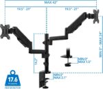 Mount-It! Dual Monitor Desk Mount – Gas Spring Arms for Stacked or Side-by-Side Screens, Fully Adjustable Two Monitor Stand for 13”–32” Displays, VESA Compatible, Clamp & Grommet Base - Image 8
