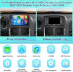 【2+64G】 for Dodge Grand Caravan 2011-2020/Chrysler Grand Voyager 2011-2015/Chrysler Town & Country 2011-2016 Android Car Stereo with Wireless Carplay Android Auto Mirror Link - Image 3