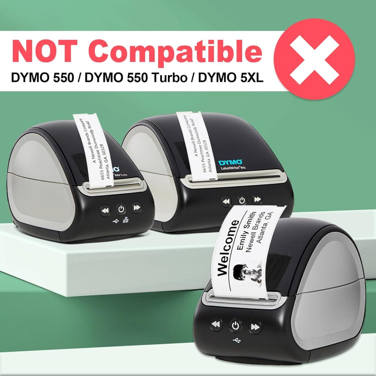 12 Rolls 2-1/4" x 1-1/4" Thermal Labels Replacement for Dymo 30334, Compatible with DYMO LabelWriter 4XL, 450, 450 Duo, 450 Turbo, 450 Twin Turbo, Not Fit 5XL & 550 - Image 7