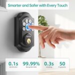 Smart Deadbolt Door Lock Set: Hornbill Keyless Entry Door Knobs with Fingerprint Electronic Digital Bluetooth Door Lock with Keypad Code App Alexa Auto Lock for House Apartment Black - Image 5