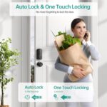 Smart Deadbolt Door Lock Set: Hornbill Keyless Entry Door Knobs with Fingerprint Electronic Digital Bluetooth Door Lock with Keypad Code App Alexa Auto Lock for House Apartment Black - Image 6