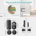 Smart Deadbolt Door Lock Set: Hornbill Keyless Entry Door Knobs with Fingerprint Electronic Digital Bluetooth Door Lock with Keypad Code App Alexa Auto Lock for House Apartment Black - Image 9