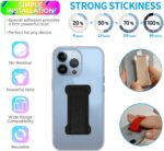Finger Strap Phone Holder - Ultra Thin Anti-Slip Universal Cell Phone Grips Band Holder for Back of Phone -2Pack(Black) - Image 3