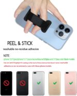Finger Strap Phone Holder - Ultra Thin Anti-Slip Universal Cell Phone Grips Band Holder for Back of Phone -2Pack(Black) - Image 4