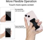 Finger Strap Phone Holder - Ultra Thin Anti-Slip Universal Cell Phone Grips Band Holder for Back of Phone -2Pack(Black) - Image 5
