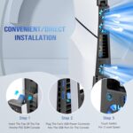 BRHE PS5 Slim Cooling Fan,Quiet Cooling System for PS5 Slim Digital/Discs Edition with 3 Fans/USB 3.0 Port,PS5 Slim Cooler Accessories with LED Light，Not for PS5 2020 and PS5 Pro - Image 3