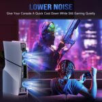 BRHE PS5 Slim Cooling Fan,Quiet Cooling System for PS5 Slim Digital/Discs Edition with 3 Fans/USB 3.0 Port,PS5 Slim Cooler Accessories with LED Light，Not for PS5 2020 and PS5 Pro - Image 5