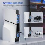 BRHE PS5 Slim Cooling Fan,Quiet Cooling System for PS5 Slim Digital/Discs Edition with 3 Fans/USB 3.0 Port,PS5 Slim Cooler Accessories with LED Light，Not for PS5 2020 and PS5 Pro - Image 7
