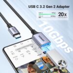 UGREEN USB C to USB A Adapter 2 Pack,USB C Male to USB Female Adapter Compatible with Samsung S23 Ultra MacBook Pro 2023 / Air 2022 iPad Pro/Mini,Thunderbolt 4/3 Device - Image 5