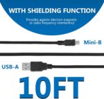 Geekria for Creators USB-A to Mini-USB Microphone Cable 10 ft / 300 CM, Compatible with Logitech for Creators Blue Yeti, Yeti Pro, Snowball iCE, Mic Cord (Black) - Image 3