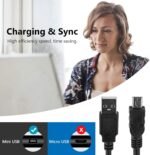 Geekria for Creators USB-A to Mini-USB Microphone Cable 10 ft / 300 CM, Compatible with Logitech for Creators Blue Yeti, Yeti Pro, Snowball iCE, Mic Cord (Black) - Image 5