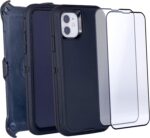 WallSkiN Case for iPhone 11 (6.1") with 2 Screen Protectors | Heavy Duty Full Body Military Grade Drop Protection Carrying Cover Holder | Holster for Men Belt with Clip Stand – Black - Image 6